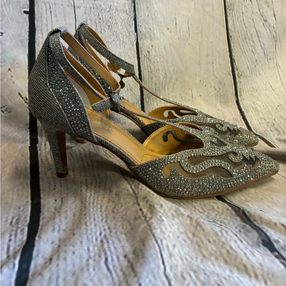 Cinderella Fairy Tale Core Gatsby Glitterati Bridal Romantic T Strap Heels 7.5W